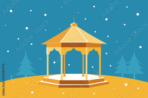 a dreamy city park gazebo lit with thousands of go 