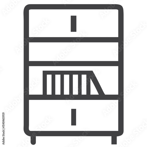 Bookshelf Library Icon for Educational Apps, Office Design Websites, Home Organization Blogs and Interior Design Projects