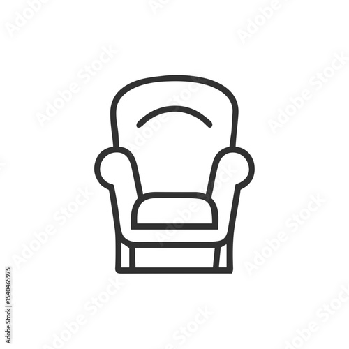 Comfortable Armchair Line Icon for Interior Design Websites, Furniture Apps, Home Decoration Blogs and Real Estate Presentations