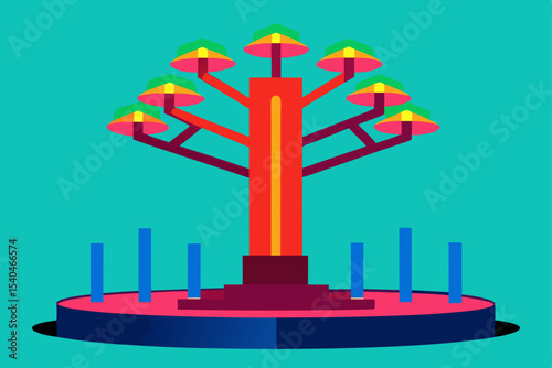 a giant tree sculpture made of recycled neon signs.svg