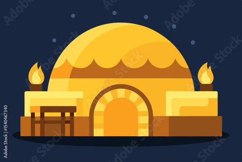 a glowing igloo bar tucked on a rooftop  inside 