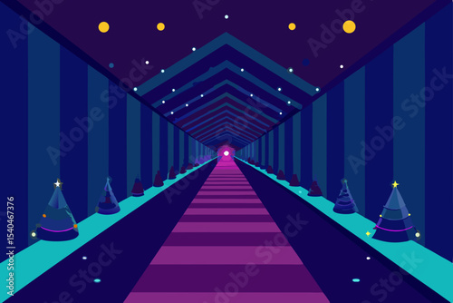 a glowing infinity mirror hallway filled with holi