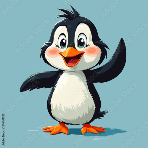 Happy Penguin Smiling - Cute Cartoon Animal Stock Illustration