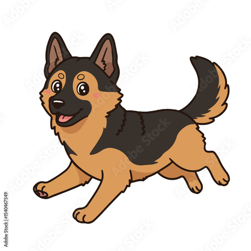 animal, cute, pet, illustration, dog, canine, vector, cartoon, isolated, puppy, breed, design, character, art, drawing, funny, shepherd, graphic, icon, domestic, german, mammal, german shepherd, 