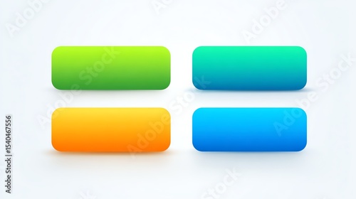 Collection of colorful button designs for web and application interfaces.