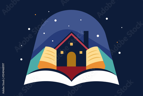 a glowing storybook tunnel between rooftops  fille.svg