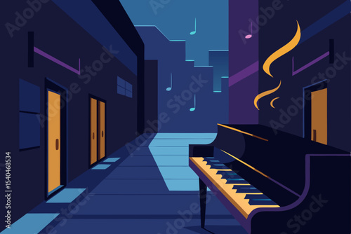 a hidden alley piano bar   glowing sheet music pro.svg