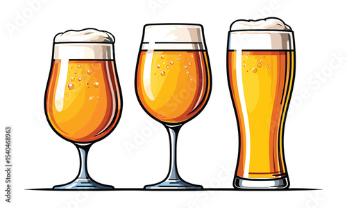 glass of beer isolated on white background