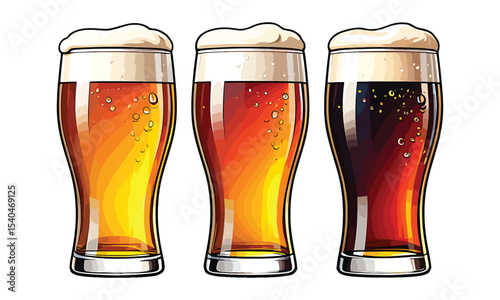glass of beer isolated on white background