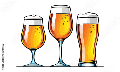 glass of beer isolated on white background