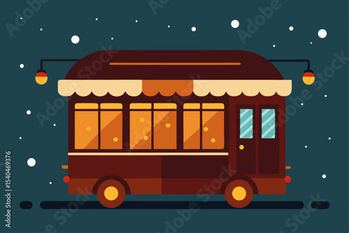 a historic trolley car converted into a holiday