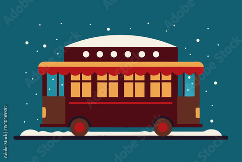 a historic trolley car converted into a holiday 