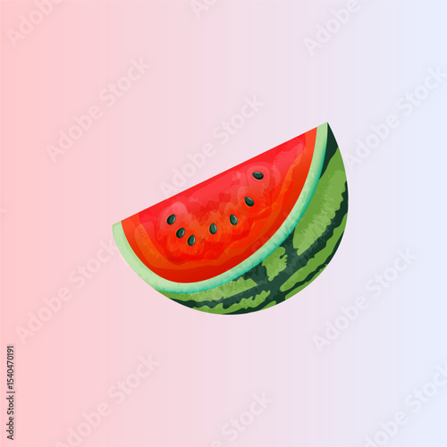Illustration of watermelon slices with their characteristic red interior