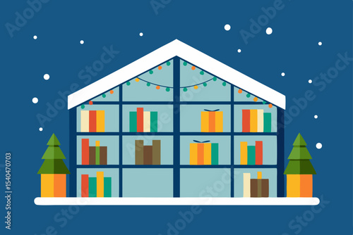 a modern christmas greenhouse library   bookshelve 