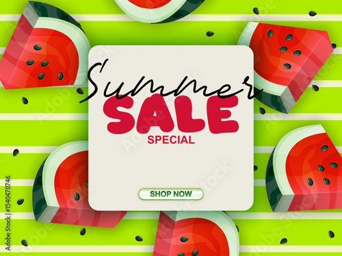 Illustration of watermelon slices with their characteristic red interior