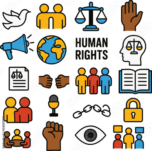 Human Rights Day Illustration – Equality, Freedom, and Justice Concept