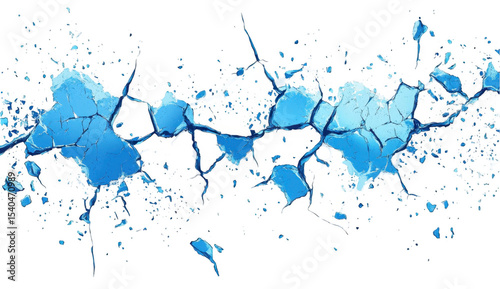 Abstract Blue and White Ink Splatter