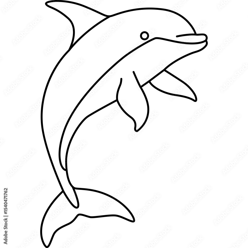 Obraz premium Line Cute Dolphin