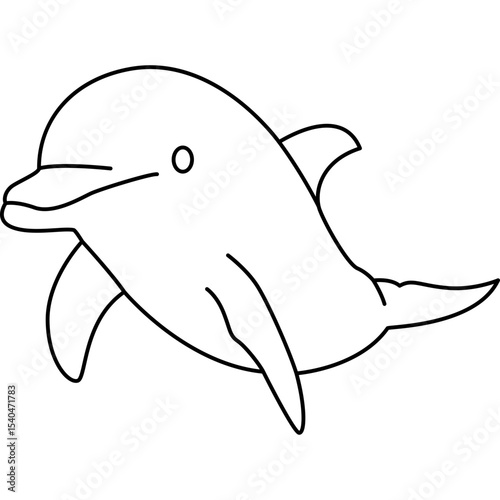 Line Cute Dolphin