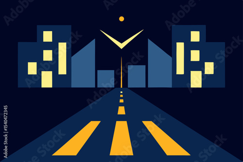 a quiet intersection with synchronized glowing 
