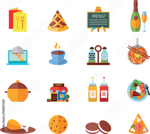 Cooking and meal icons pack for recipe blogs and food apps