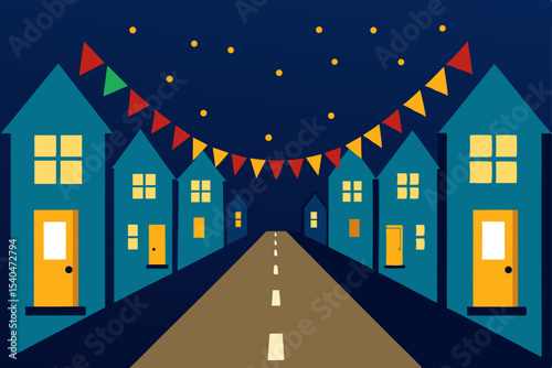 a residential street with synchronized lights 