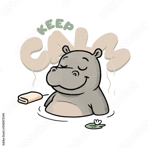 Keep Calm World Is Fine Hippo Clothing Design And Sticker