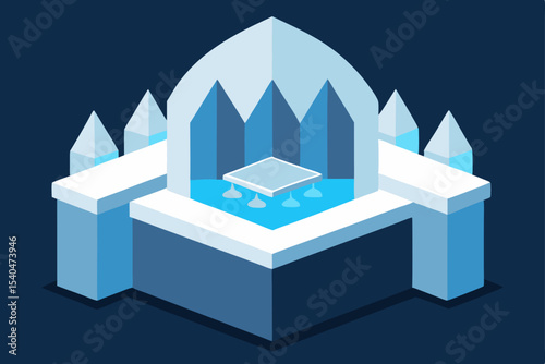 a rooftop ice bar built from crystal clear blocks .svg