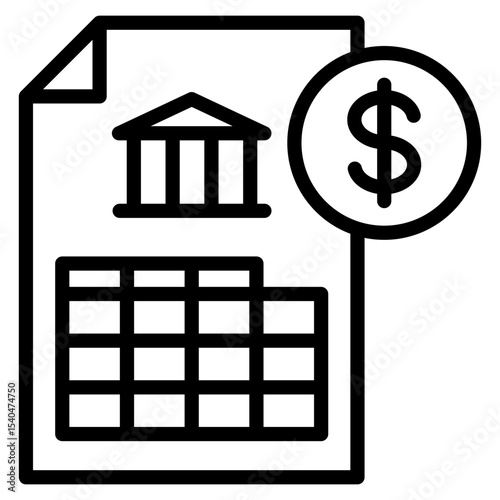 Bank Statement  Icon Element For Design