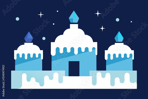 a secret rooftop  snow museum  with glowing frozen.svg