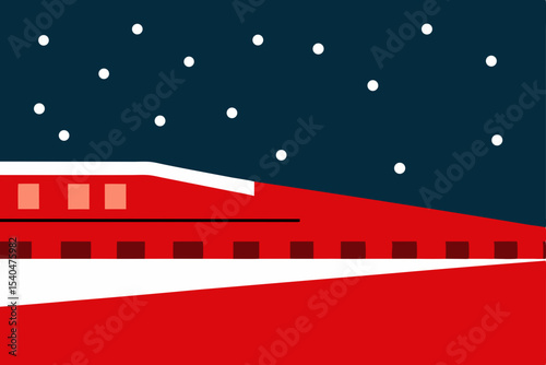 a snowstorm blanketing an elevated train track 