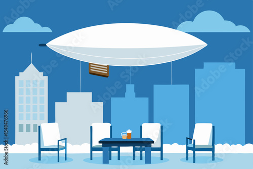 a snowy rooftop lounge inside a vintage blimp anch.svg