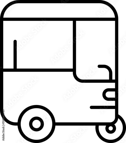 Public Service and Municipal Transport Line Icons Set — Thin Linear Vector Symbols of Travel and Transit