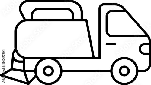 Public Service and Municipal Transport Line Icons Set — Thin Linear Vector Symbols of Travel and Transit