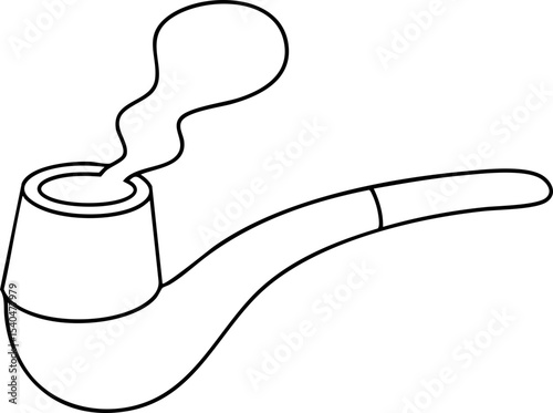 hand drawn smoking pipe