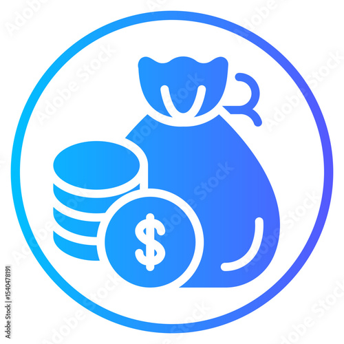 money bag gradient icon