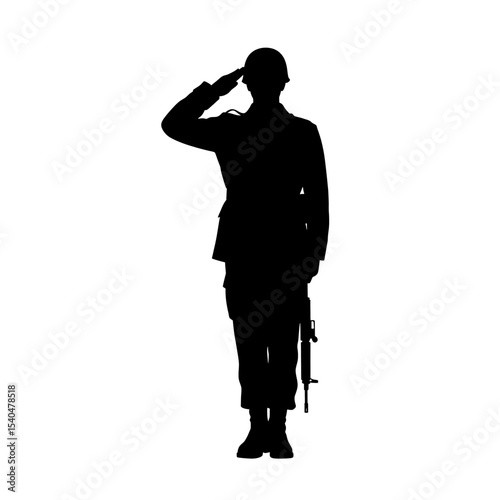 Soldier silhouette military themes military figure saluting respectful salute pose patriotic