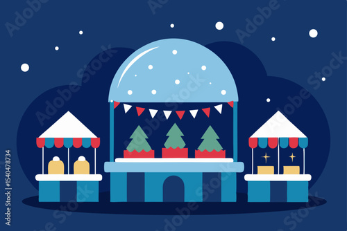 a whimsical night market where each booth 