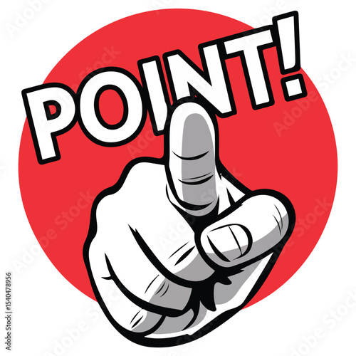 finger pressing highlighted key details isolated vector illustration on white background