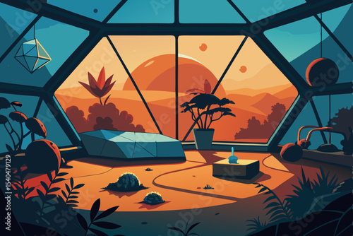 abandoned spacecraft biodome living room overrun 