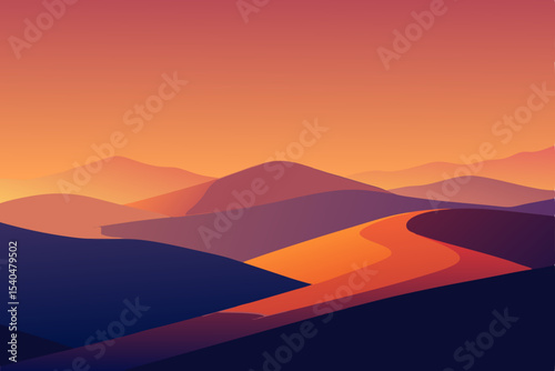 abstract rolling hills with bold gradients and min