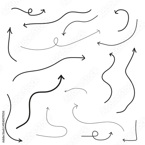 vector illustration of various arrow line