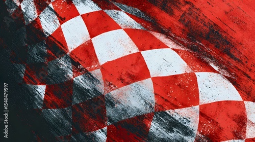 abstract racing flag design featuring bold grunge textures and high-speed motion elements for a competitive edge