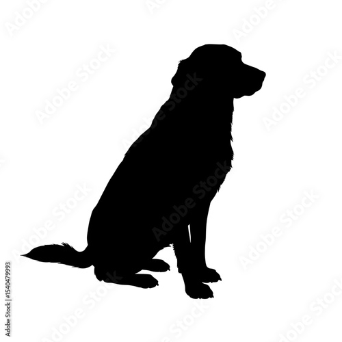 Dog silhouette pet care themes animal sitting pet figure classic pose animal