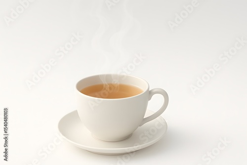 Wallpaper Mural Hot Cup of Tea with Steam on a White Background for Relaxation Torontodigital.ca