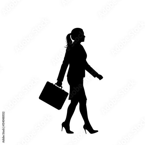 Business woman silhouette corporate career professional female walking confident business figure