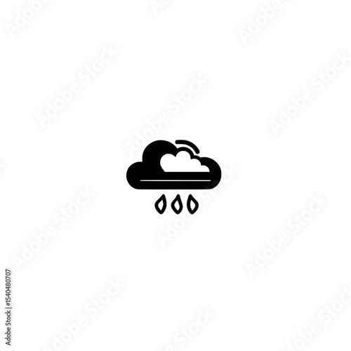 Rain Icon Graphic for Water Cycle Representation and Atmospheric Conditions