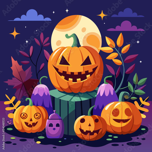 halloween background with pumpkin
