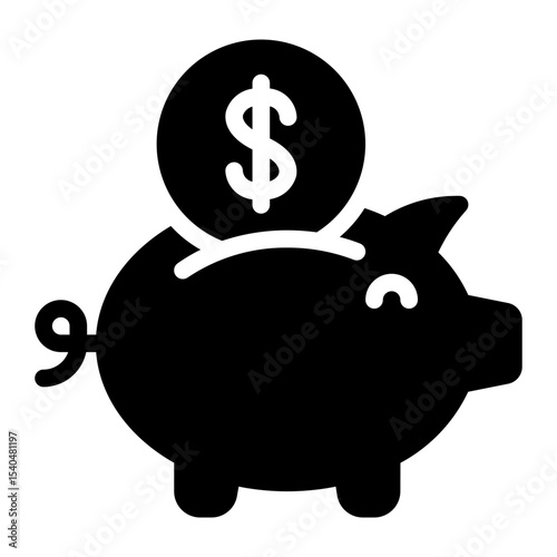piggy bank glyph icon