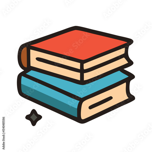 Study materials with two stacked books, are perfect for learning environments. Suited for educational, academic, and training purposes.